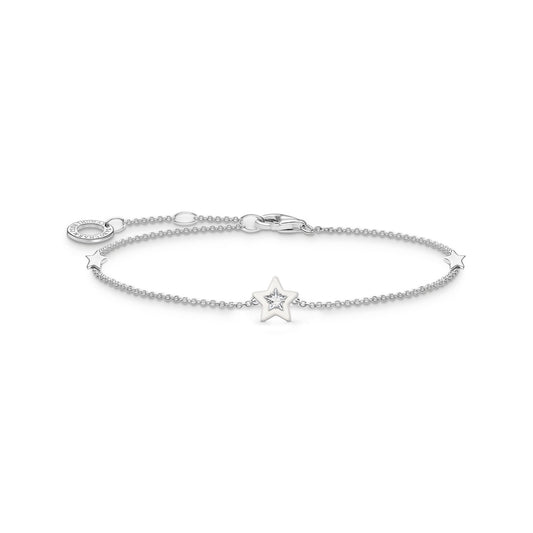 THOMAS SABO Bracelet with Star Charms and White Stones