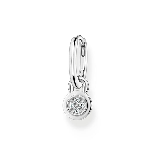 THOMAS SABO Single Hoop Earring with Stones and Eyelet for Charms