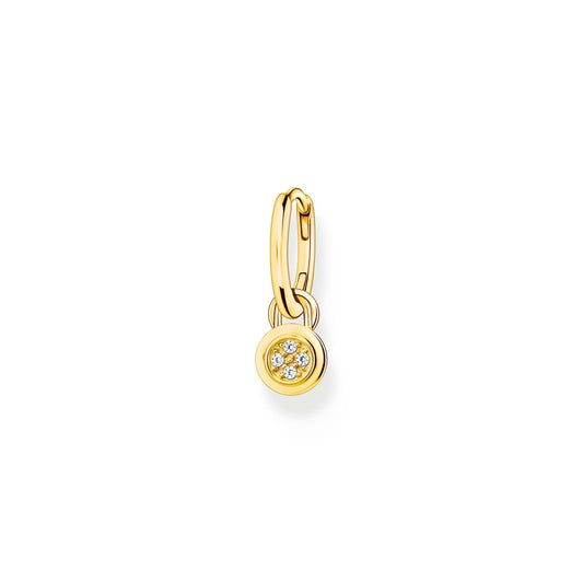 THOMAS SABO Gold Single Hoop Earring with Eyelet for Charms