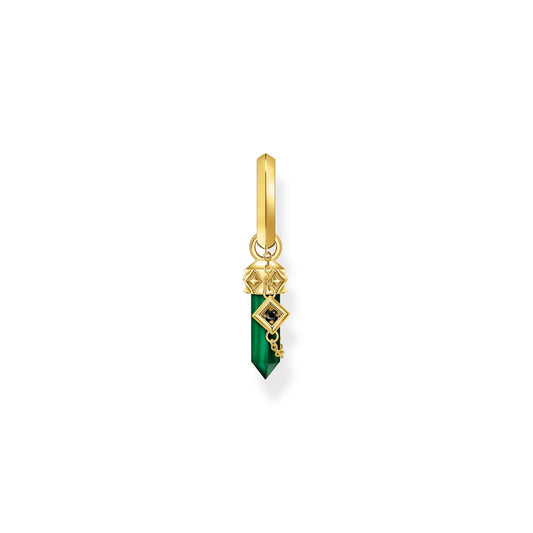 THOMAS SABO Single Crystal Hoop Earring with Malachite