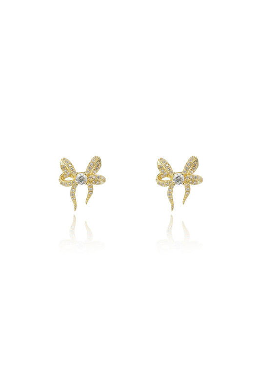 SWEETHEART BOW EARRINGS GOLD
