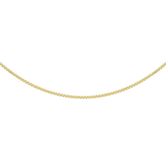9K Yellow Gold 22 Diamond Cut Box Chain 40cm