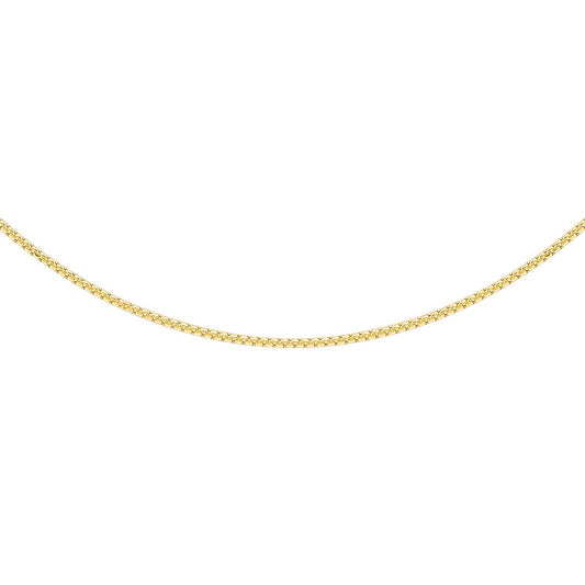 9K Yellow Gold 22 Diamond Cut Box Chain 45cm