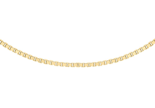 9K Yellow Gold Solid Venetian Box Chain 45-50cm