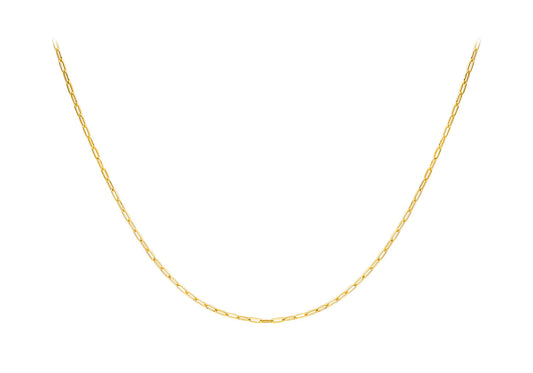 9K Yellow Gold Paper Chain Necklace 50 cm