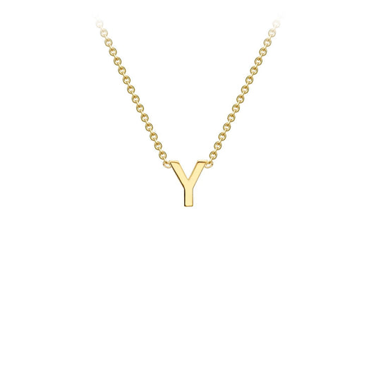 9K Yellow Gold 'Y' Initial Adjustable Letter Necklace 38/43cm