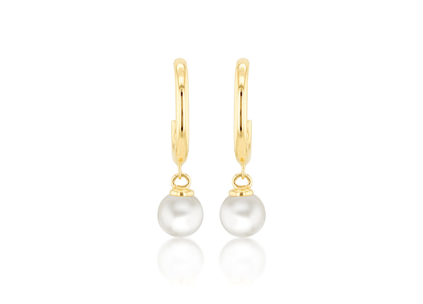 9K Yellow Gold Freshwater Pearl Drop Earrings