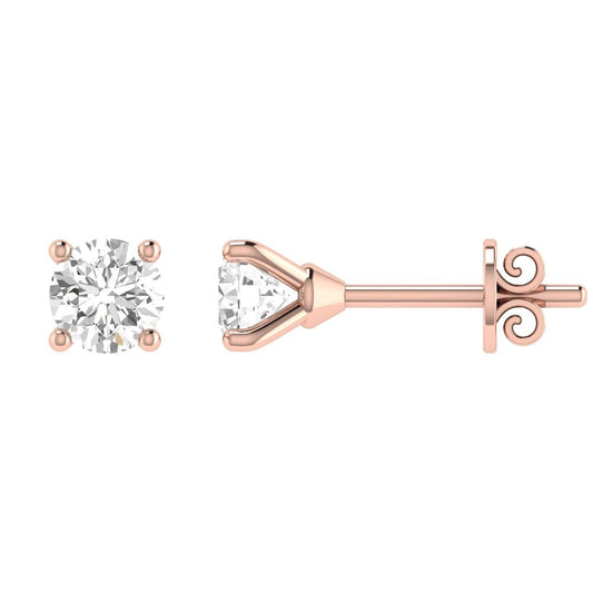 Diamond Stud Earrings with 0.60ct Diamonds in 18K Rose Gold - 18RCE60
