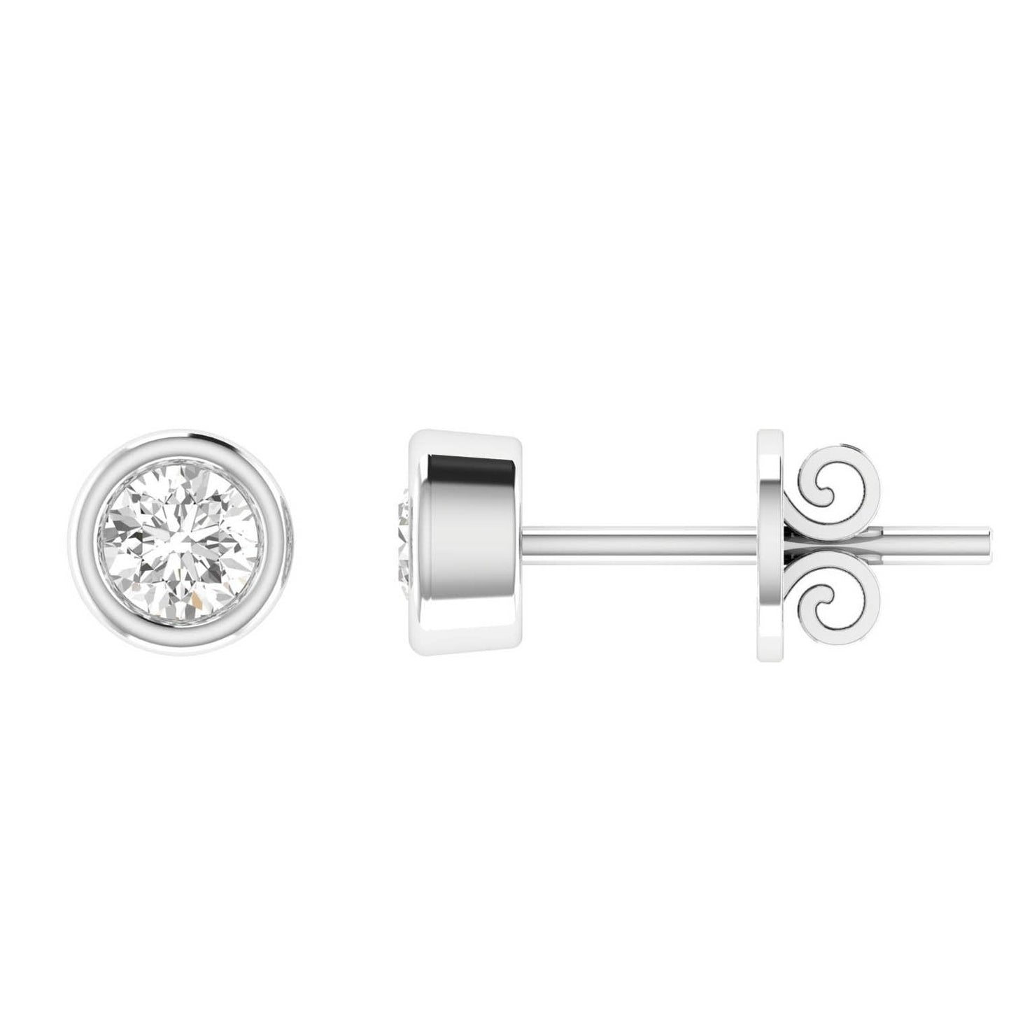 Diamond Stud Earrings with 0.90ct Diamonds in 18K White Gold - 18WBE90
