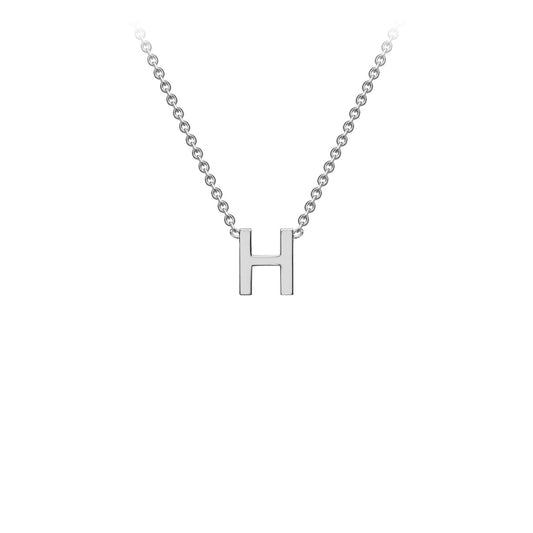 9K White Gold 'H' Initial Adjustable Letter Necklace 38/43cm