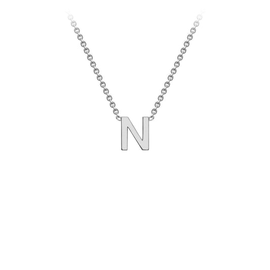 9K White Gold 'N' Initial Adjustable Letter Necklace 38/43cm
