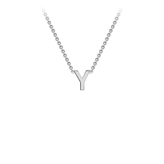 9K White Gold 'Y' Initial Adjustable Letter Necklace 38/43cm