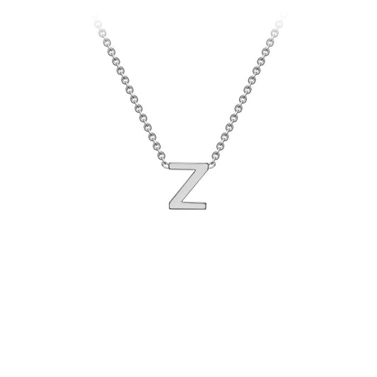 9K White Gold 'Z' Initial Adjustable Letter Necklace 38/43cm