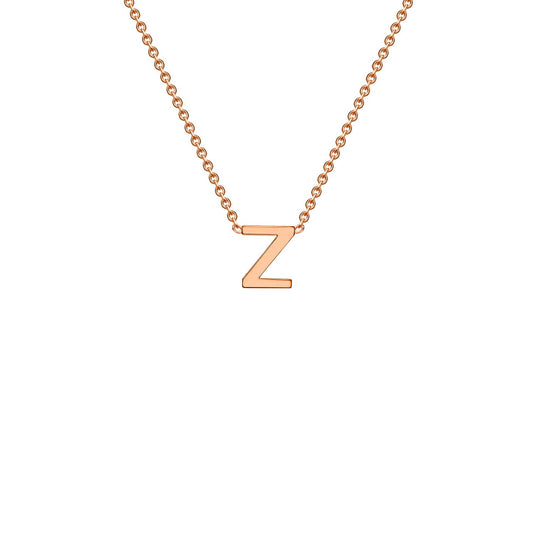 9K Rose Gold 'Z' Initial Adjustable Letter Necklace 38/43cm