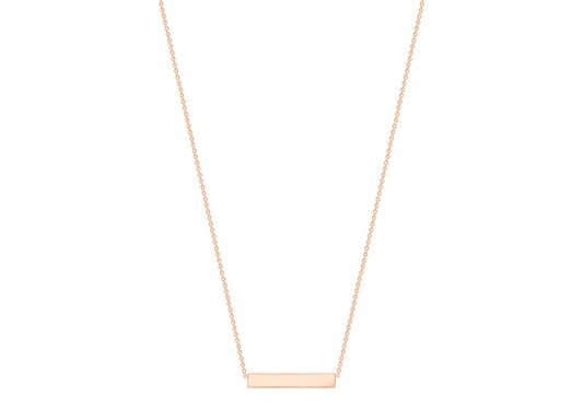9K Rose Gold 22mm x 3mm Horizontal-Bar Adjustable Necklace 41cm-43cm