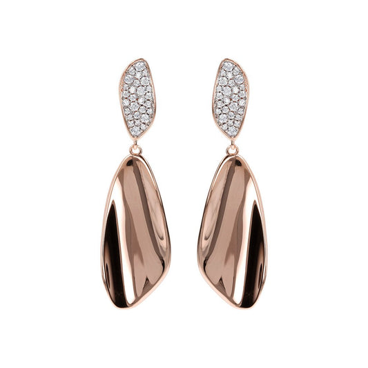 Bronzallure Leaf Earrings Cubic Zirconia