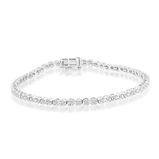 Bracelet with 0.48ct Diamonds in 9K White Gold