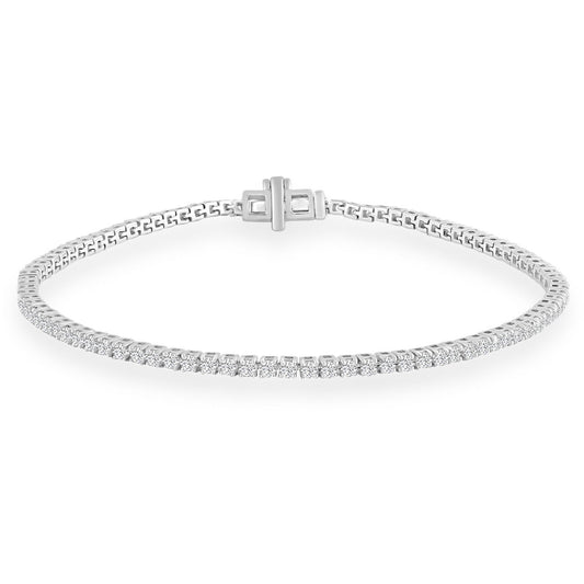 Bracelet with 1.46ct Diamonds in 9K White Gold 18.5cm