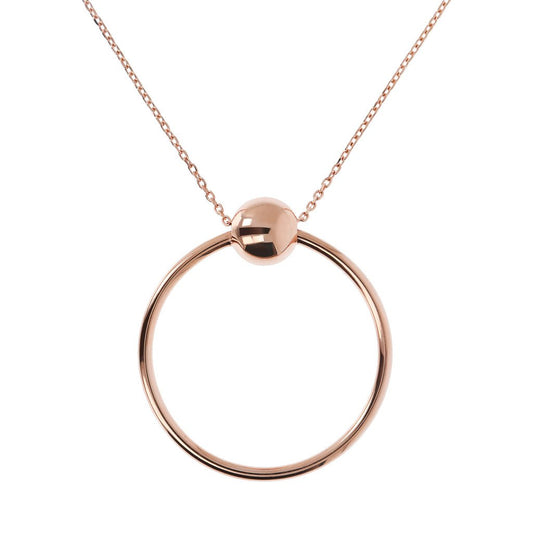 Bronzallure Circle Necklace with Ball Golden Ros&egrave;