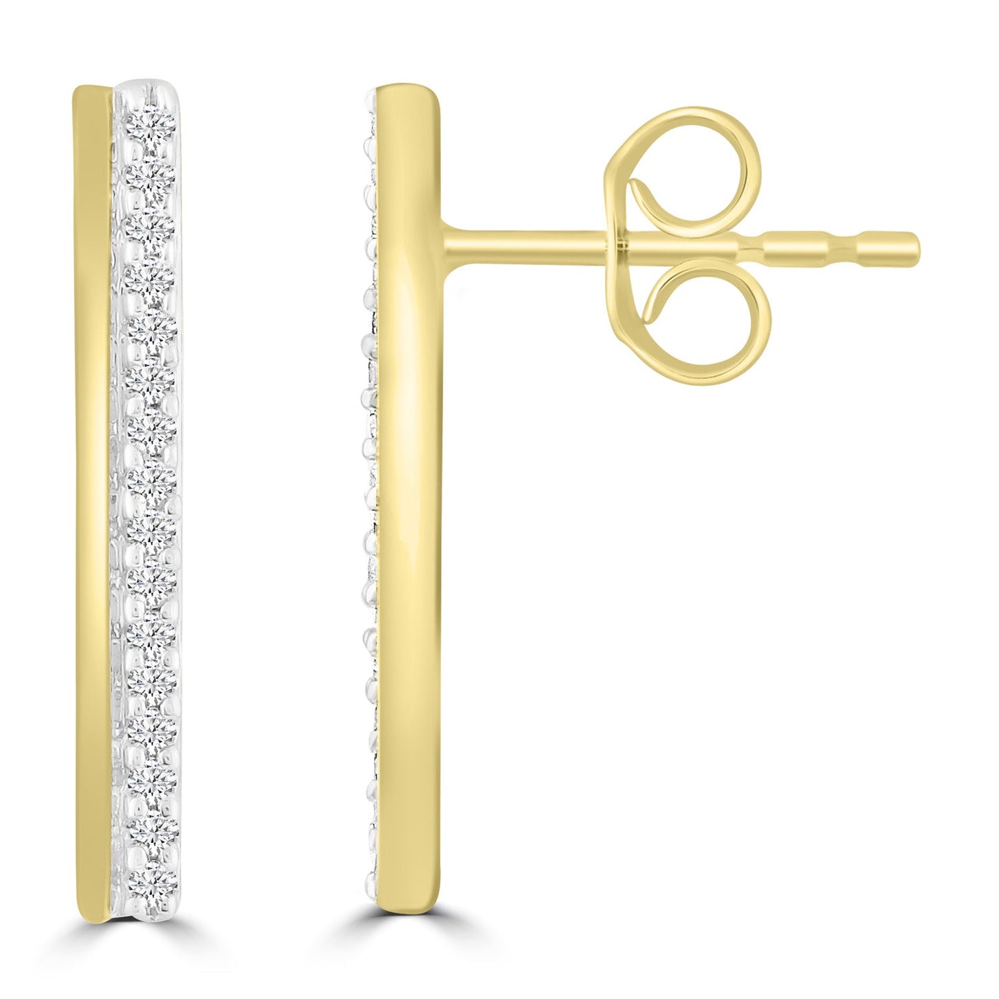 Diamond Earrings with 0.12ct Diamonds in 9K Yellow Gold