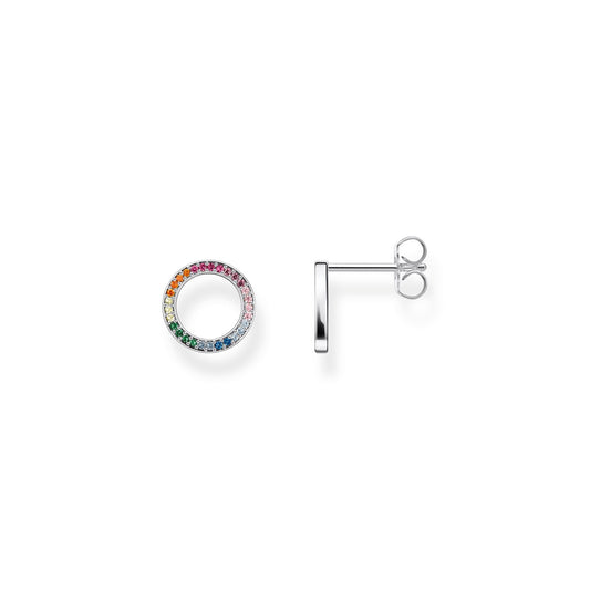 THOMAS SABO Ear Studs Together Round Silver Blackened
