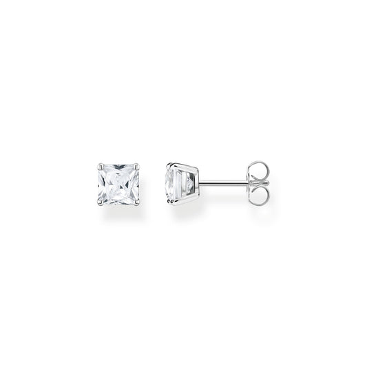 THOMAS SABO Ear studs white stone silver