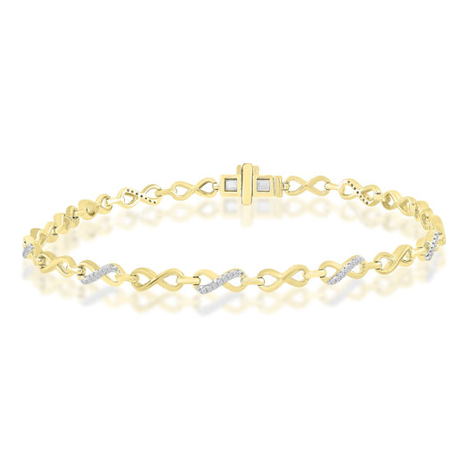 Bracelet with 0.20ct Diamonds in 9K Yellow Gold