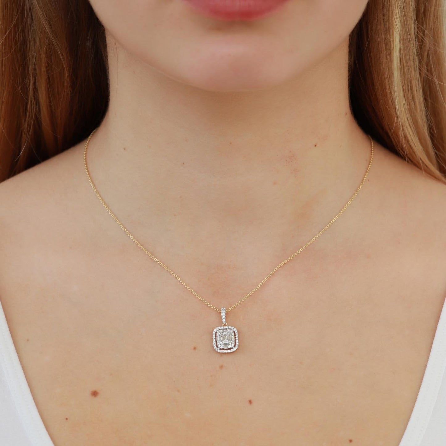 Cluster Pendant with 0.50ct Diamond in 9K Yellow Gold