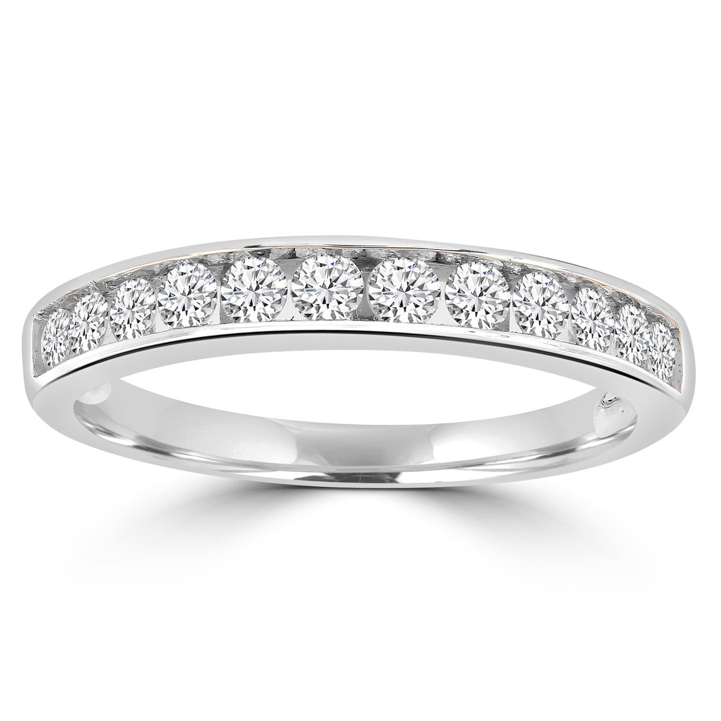 Band Ring with 0.50ct Diamond in 9K White Gold