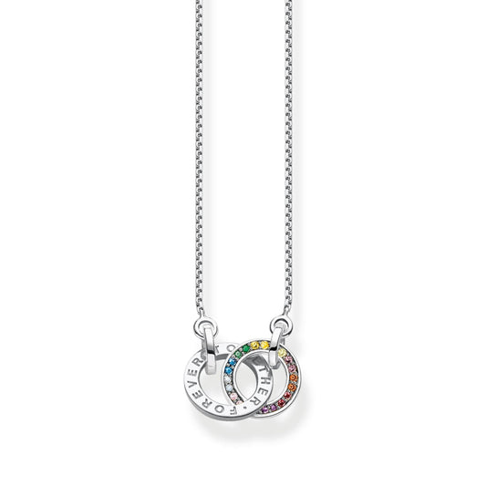 THOMAS SABO Necklace Together with Two Rings Silver Blackened