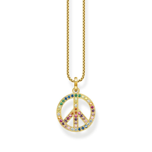 THOMAS SABO Necklace with Pendant Peace Sign Gold Plated