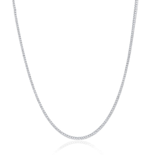 3.45ct Lab Grown Diamond Tennis Necklace in 18K White Gold