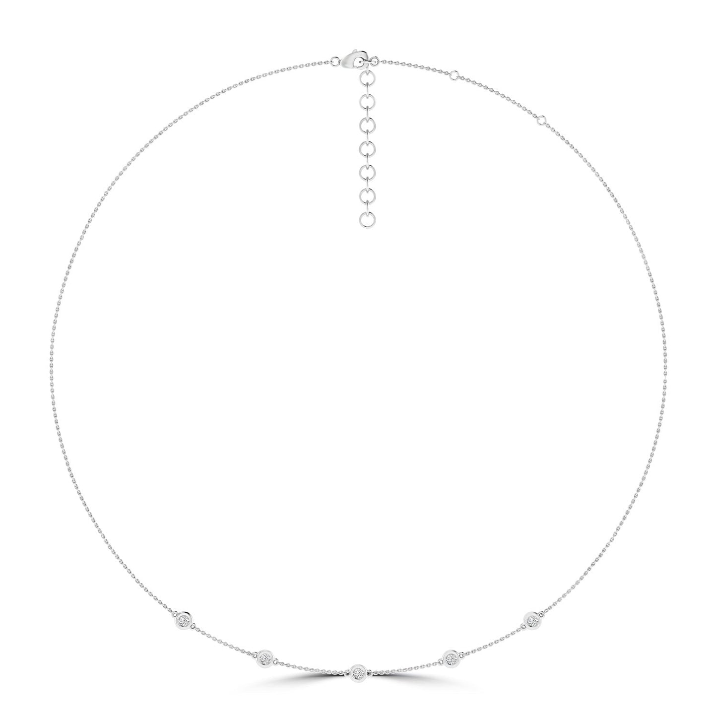 Diamond Necklace with 0.25ct Diamonds in 9K White Gold