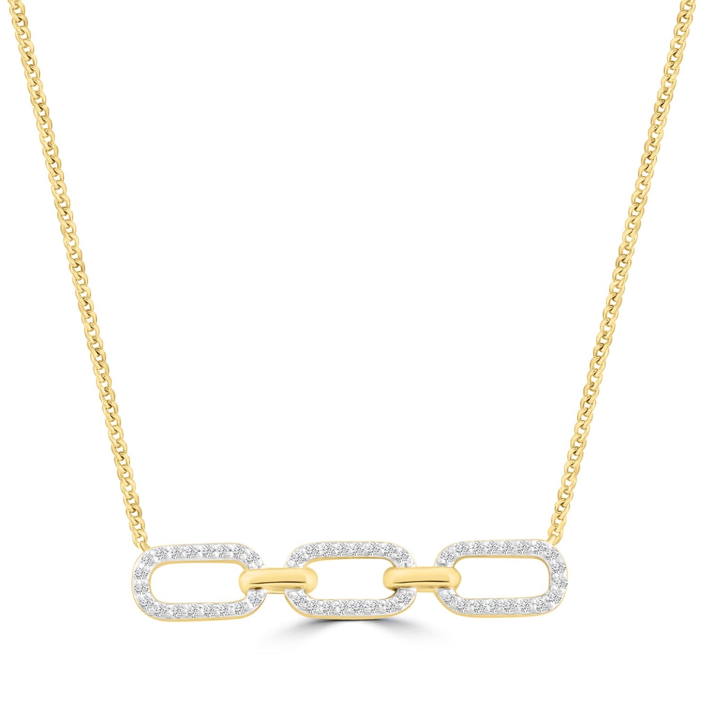 Diamond Necklace with 0.20ct Diamonds in 9K Yellow Gold