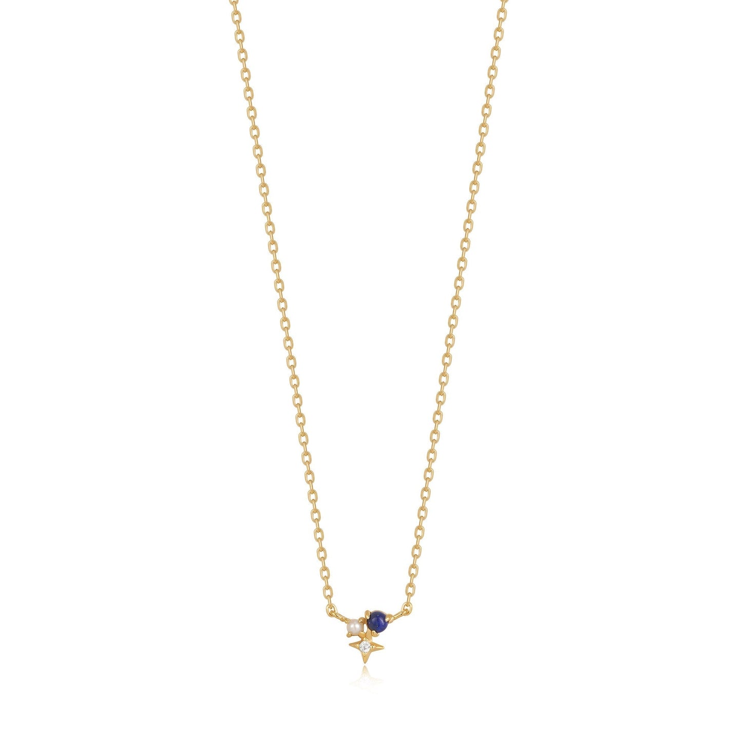 Gold Lapis Star Necklace