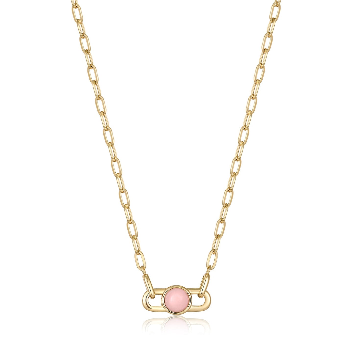 Ania Haie Gold Orb Rose Quartz Link Necklace