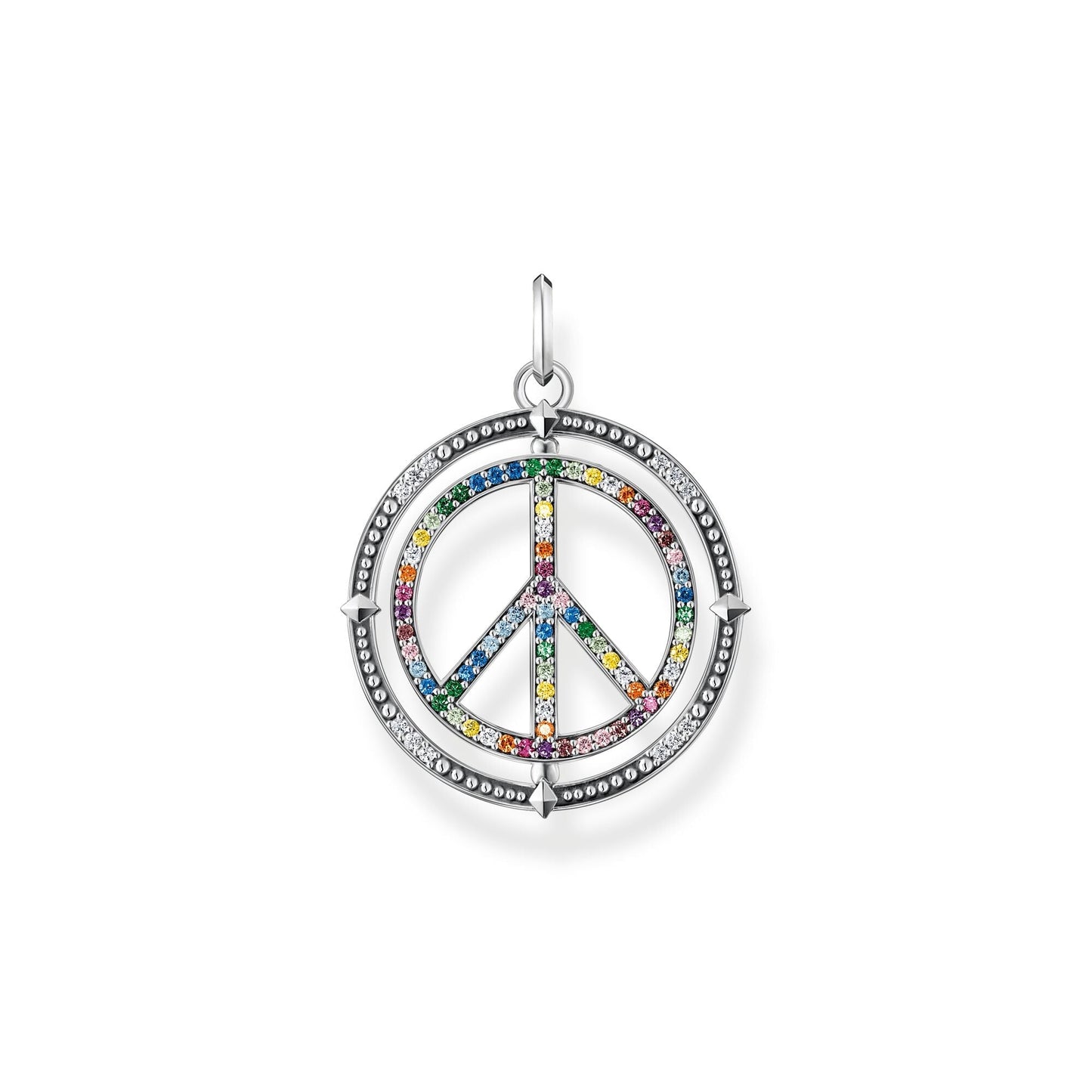 THOMAS SABO Blackened Silver Pendant Peace Sign