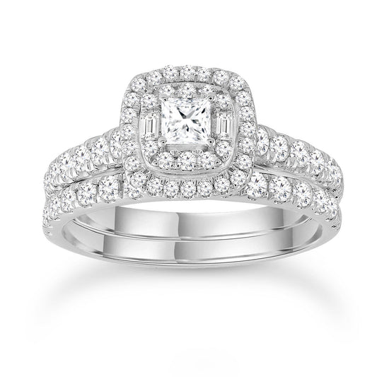 Diamond Ring with 1.00ct Diamonds in 9K White Gold