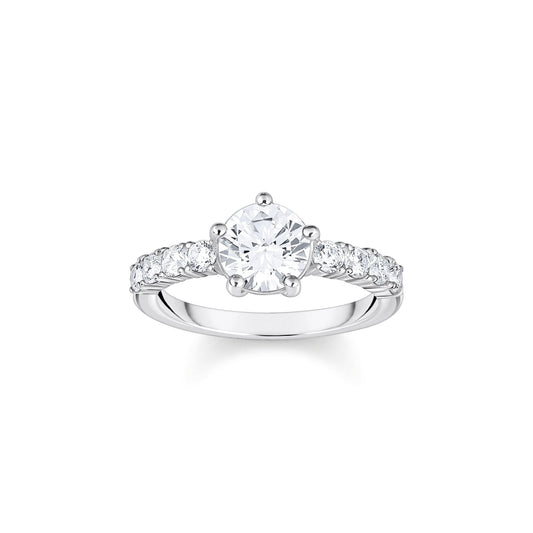 THOMAS SABO Heritage Glam Solitaire Ring with White Zirconia Stones