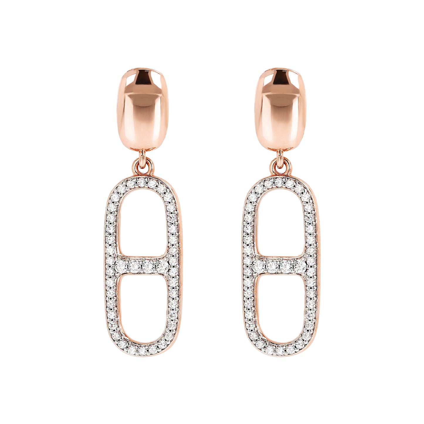 Bronzallure Marine Chain Pave Element Dangle Earrings